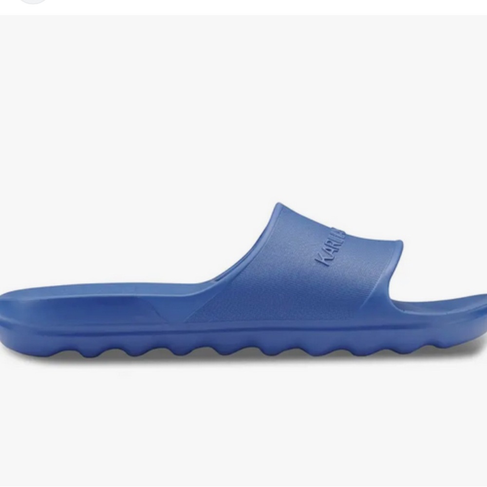 🌸KARL LAGERFELD🌸 Raised Logo Eva Pool Slide Sandal Blue Size: 13 - Picture 2 of 12